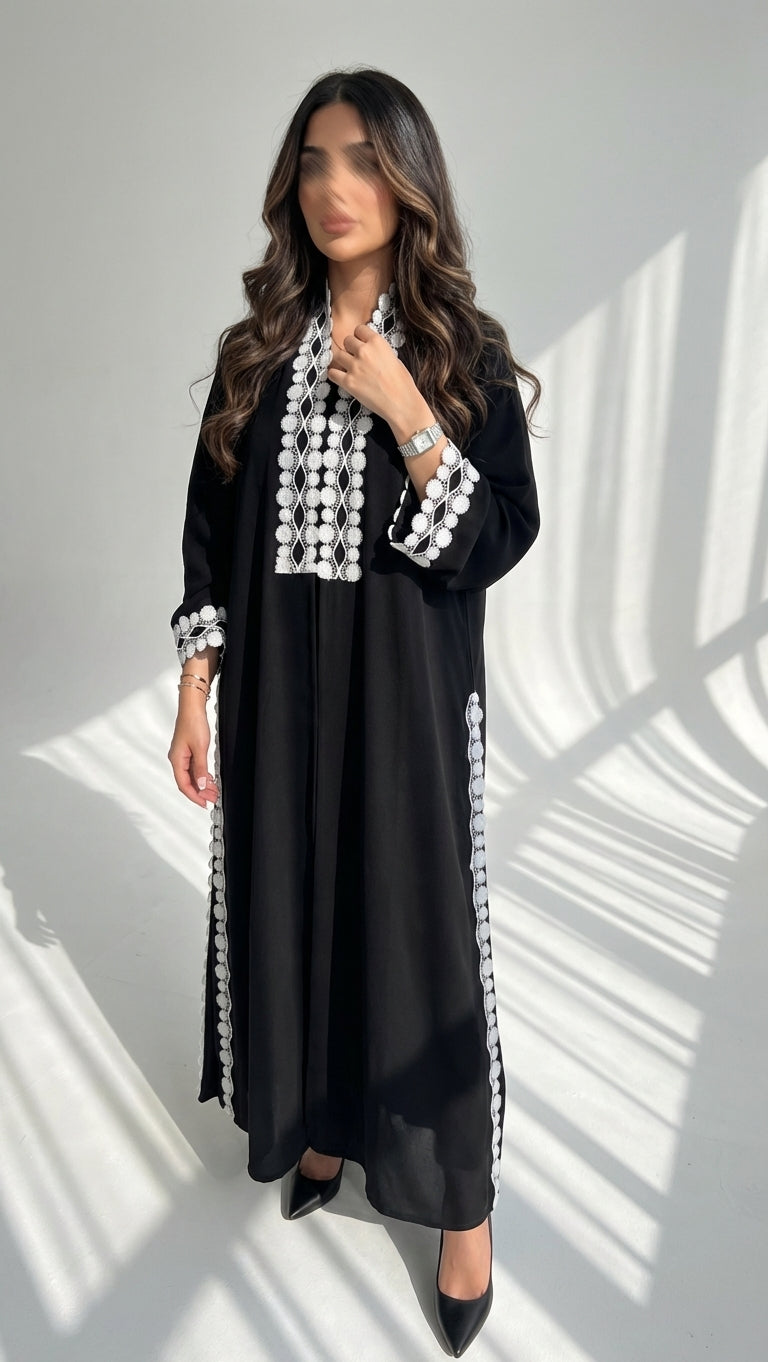 عباية بتدخيلة كلفة تطريز  - Image 1