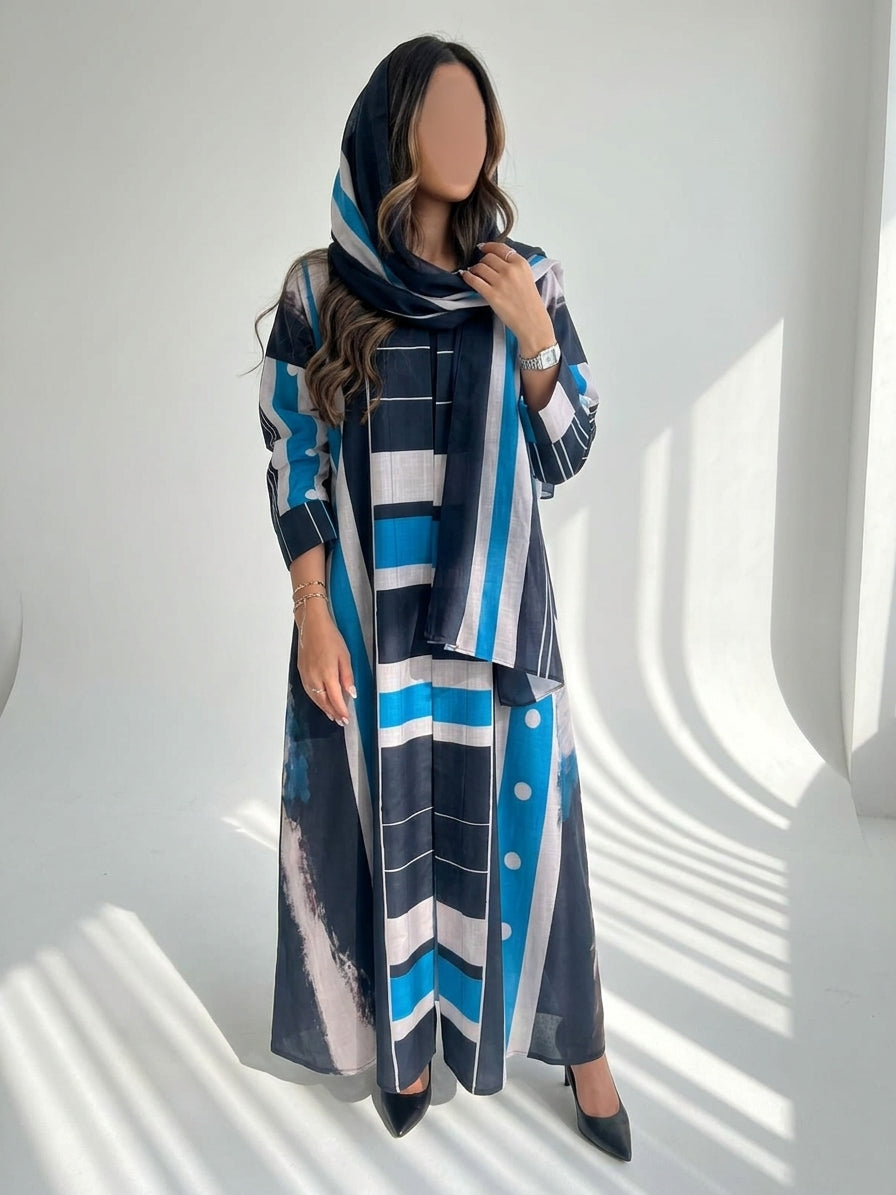 عباية طباعة | Printed Abaya	 - Image 1
