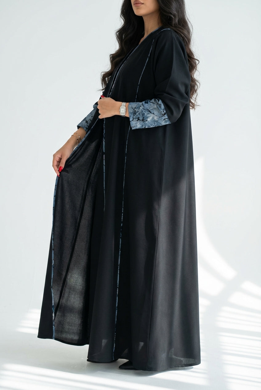 عباية اسود بتدخيلة بالامام - Image 2