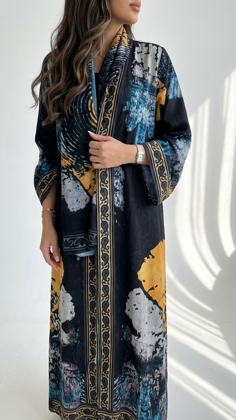 عباية طباعة | Printed Abaya	 - Image 3