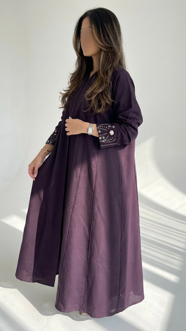 عباية كريب بتطريز شك  - Image 3