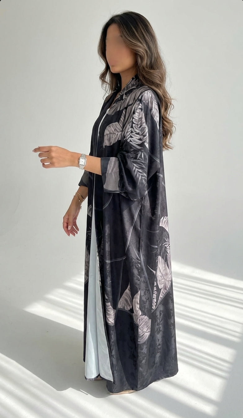 عباية طباعة | Printed Abaya	 - Image 2