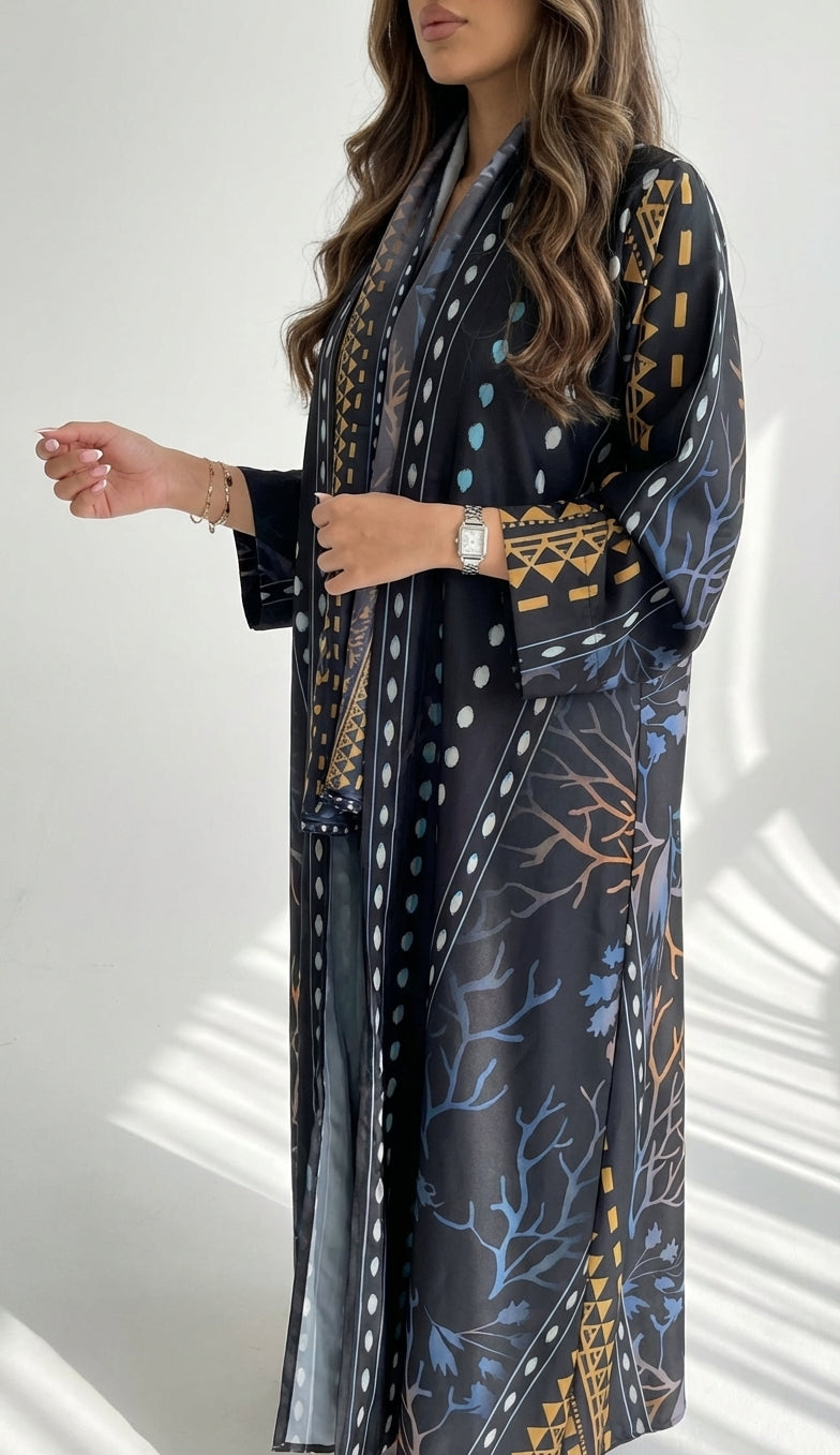 عباية طباعة | Printed Abaya	 - Image 3