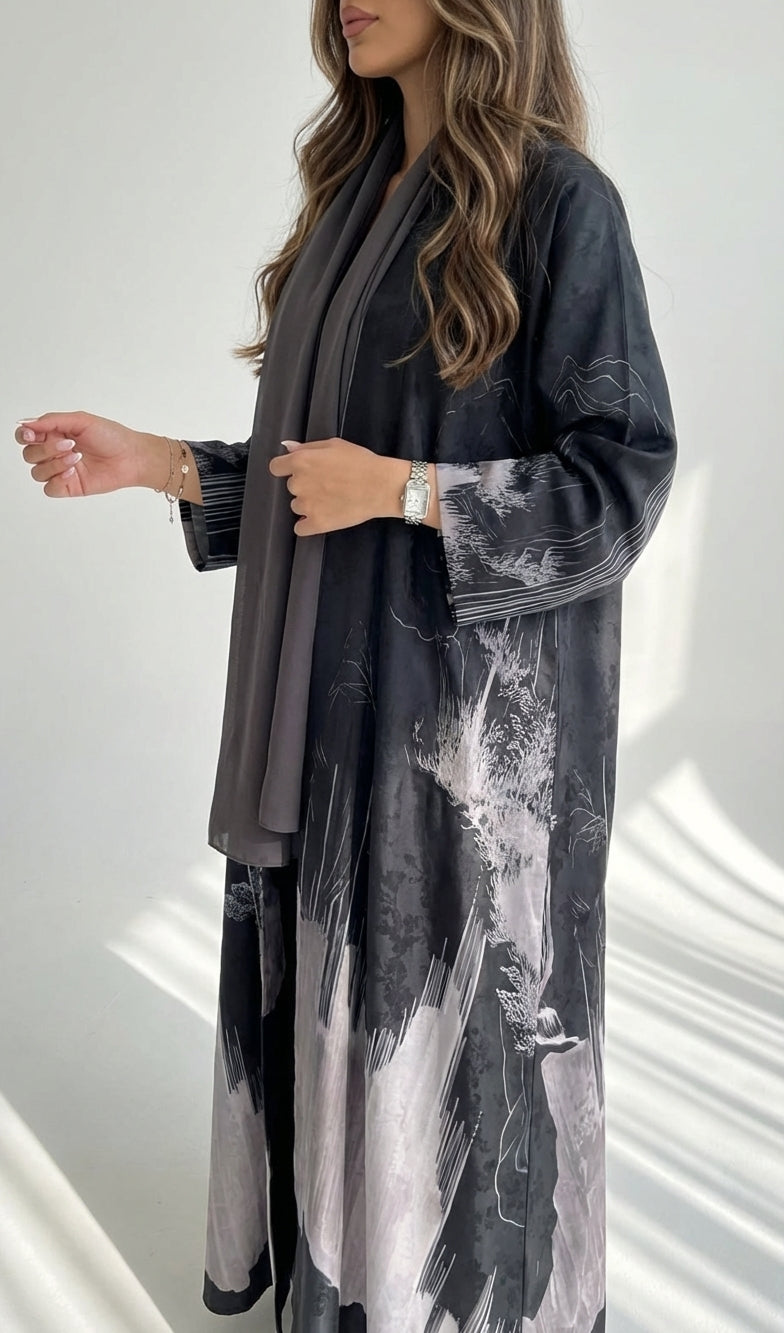 عباية طباعة | Printed Abaya	 - Image 2
