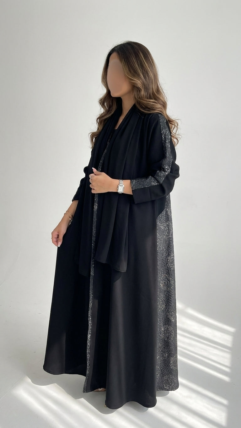 عباية كريب مع تدخيلة ركامه - Image 1