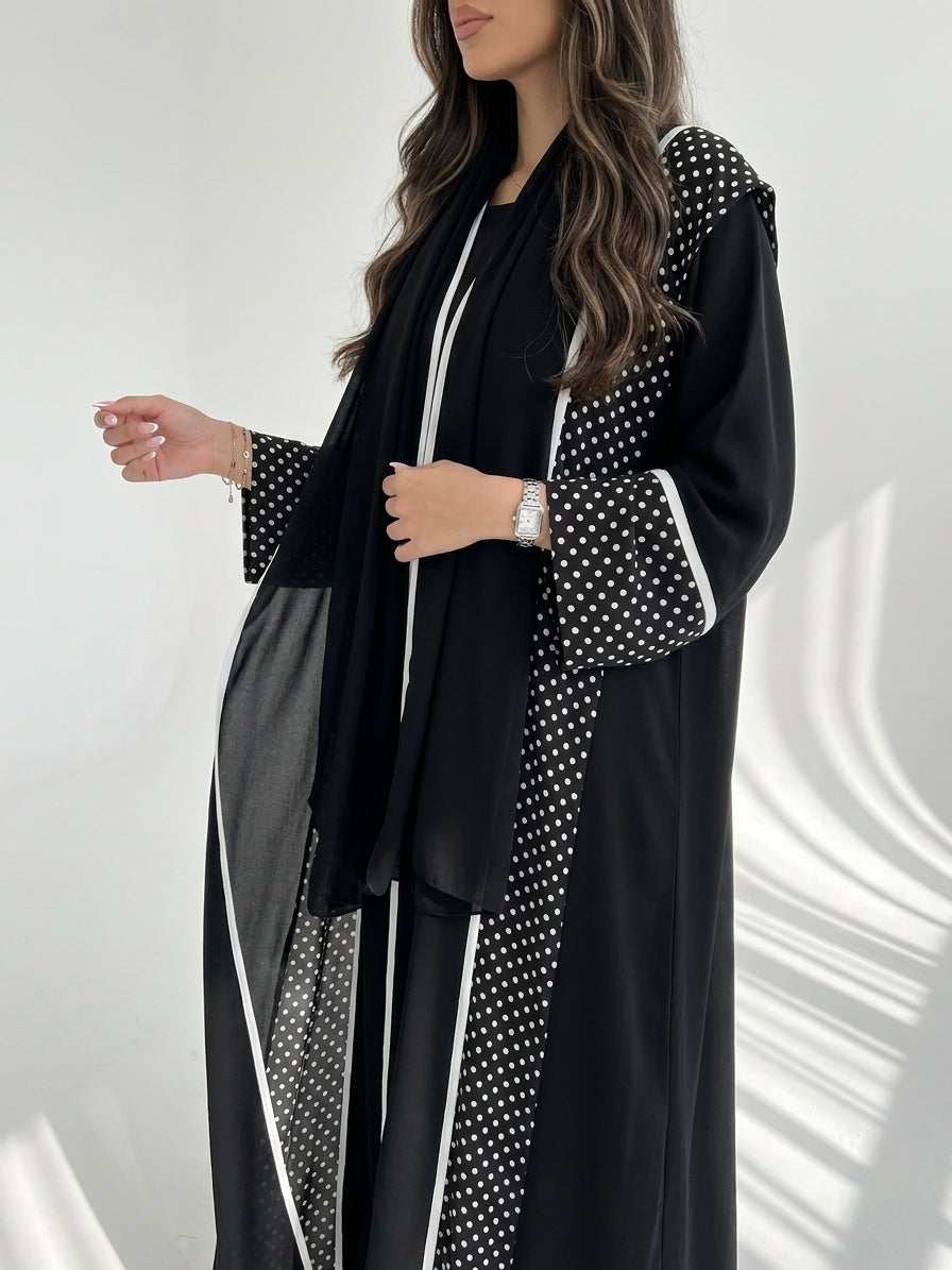 عباية بتدخيله  شيفون منقط  - Image 3