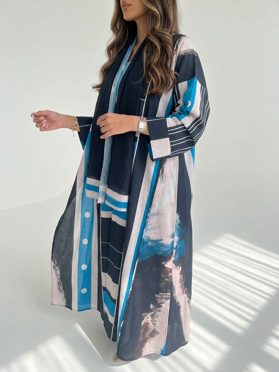 عباية طباعة | Printed Abaya	 - Image 2