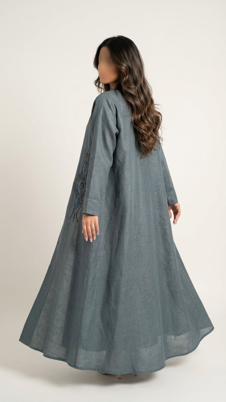 عباية لينن بشك من الامام - Image 3