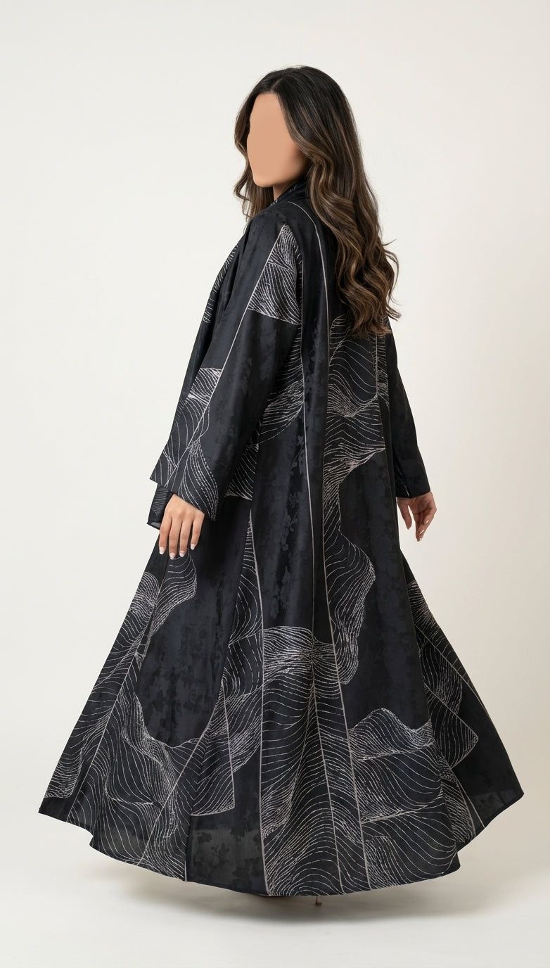 عباية طباعة | Printed Abaya	 - Image 4