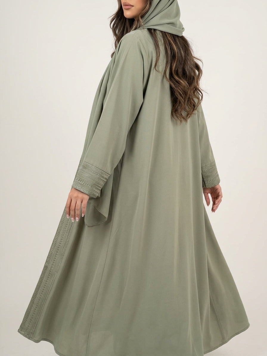 عباية صيفيه خفيفه بتطريز بالامام - Image 4