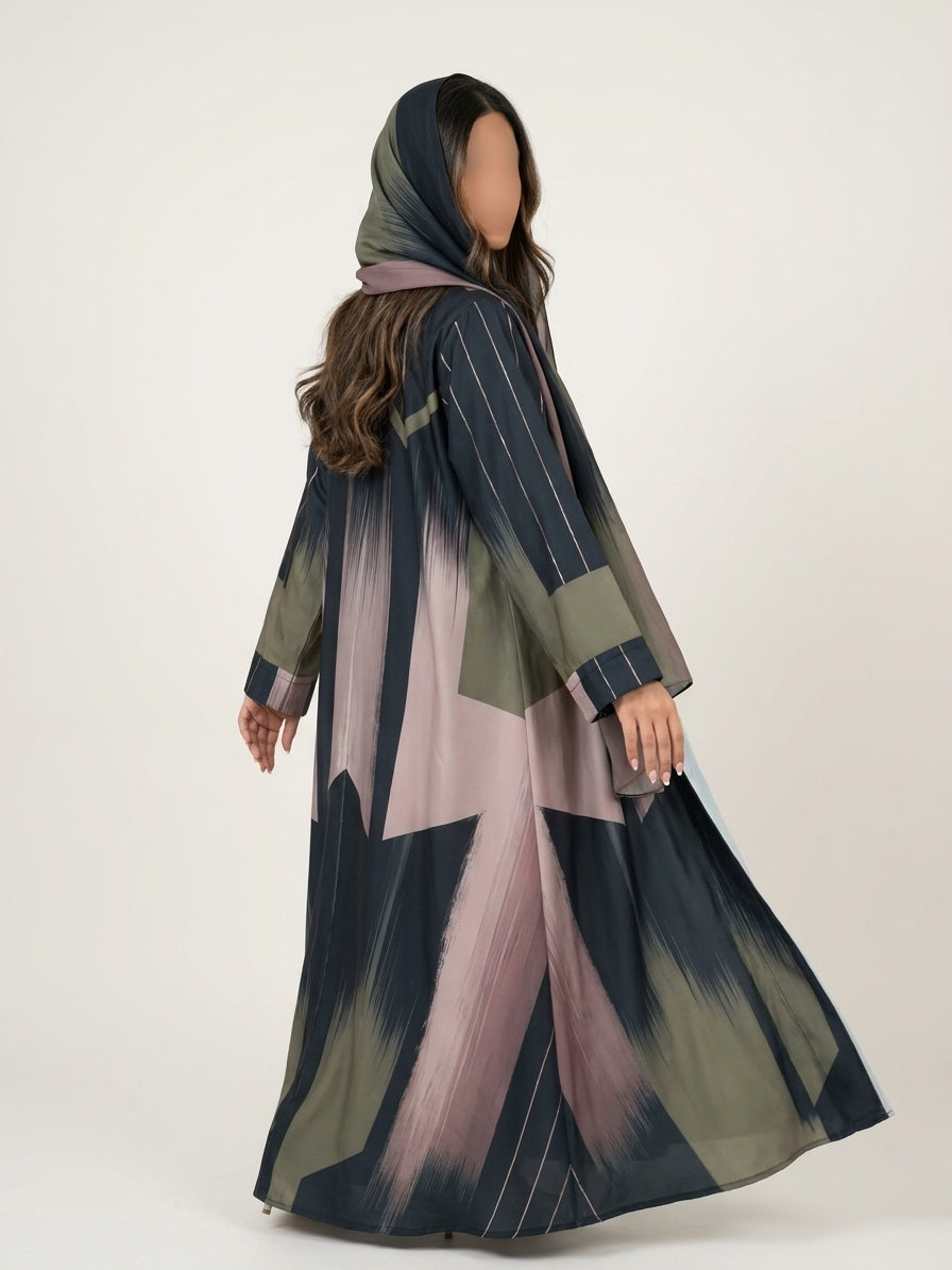 عباية طباعة | Printed Abaya	 - Image 3