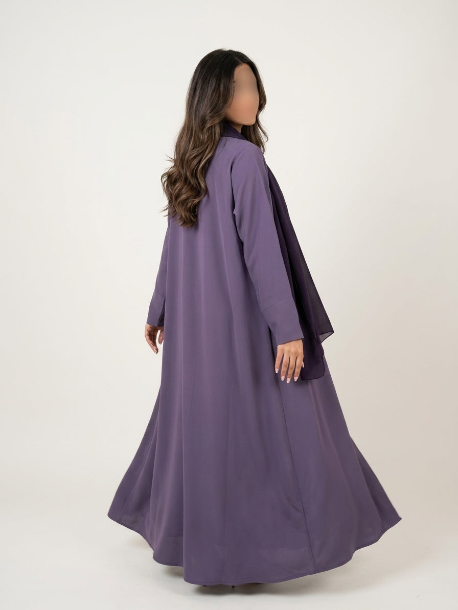 عباية كريب بيسك|Basic Crepe Abaya	 - Image 4