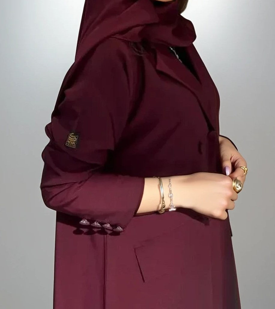 MWT90 -     عبايه تفته نبيتي اللون