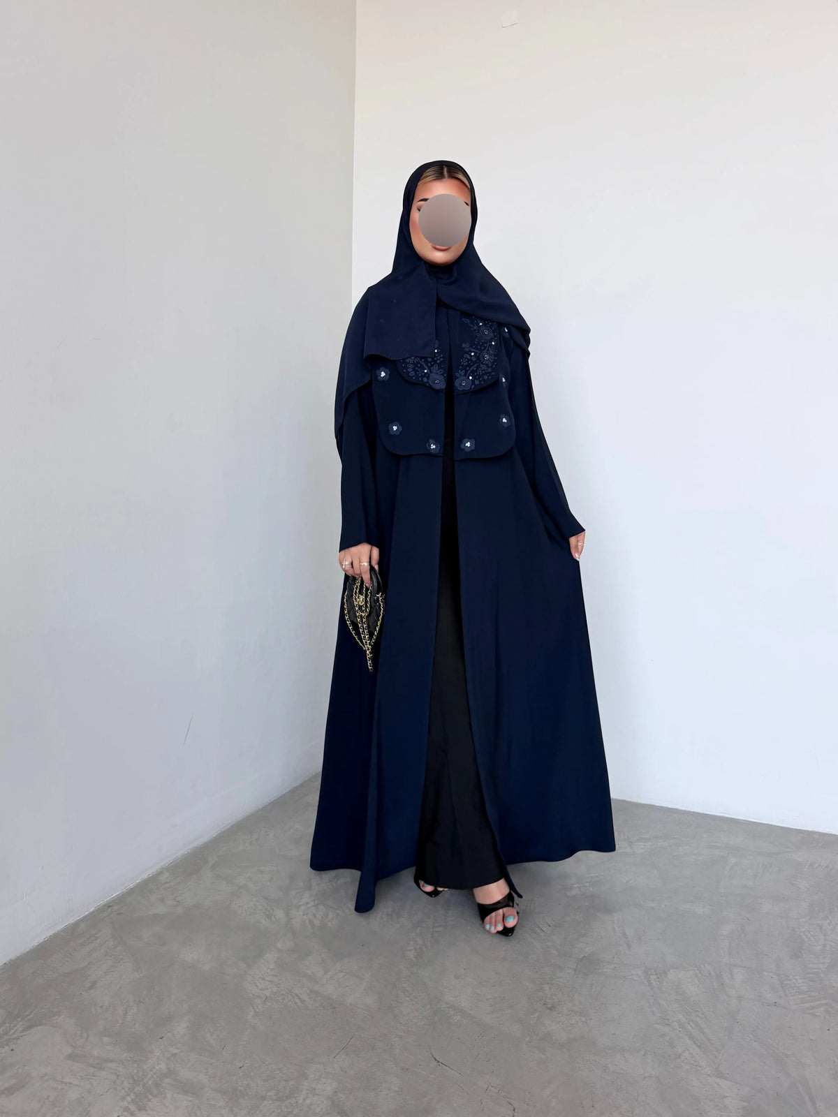 MWT4149 - عباية كحلي مطرزة - Aya
