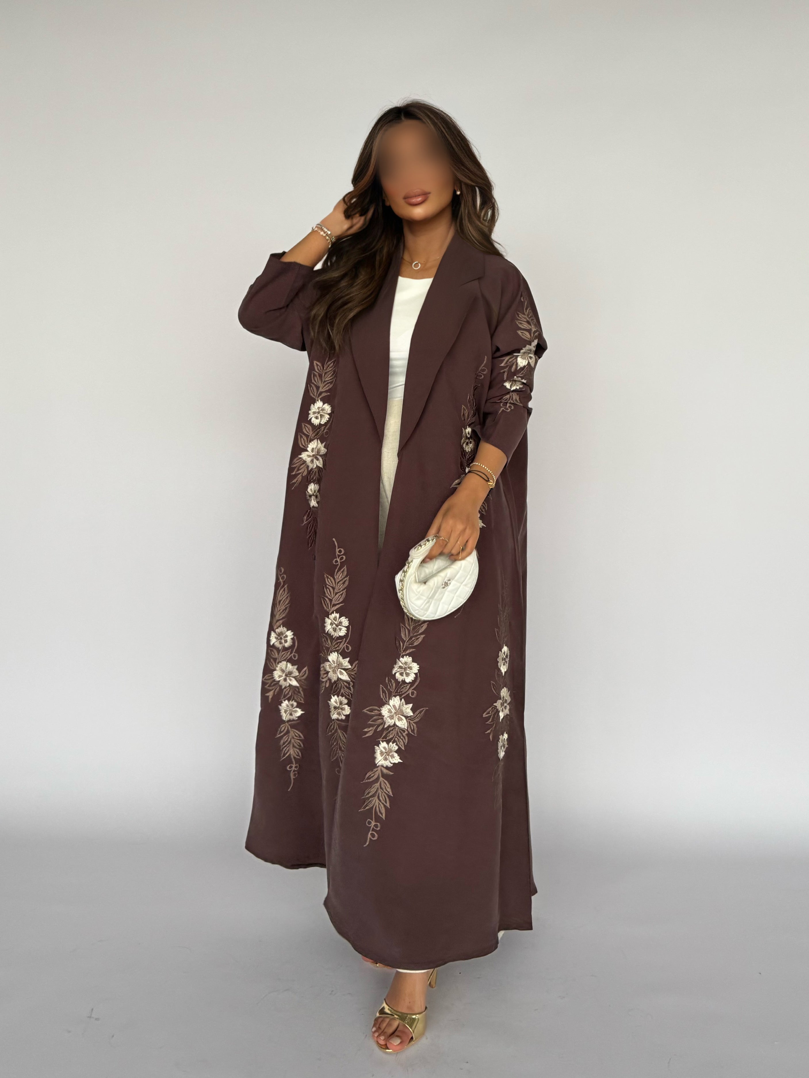 MW645 - Light Crepe Standing with Jacquard Half-Cloche