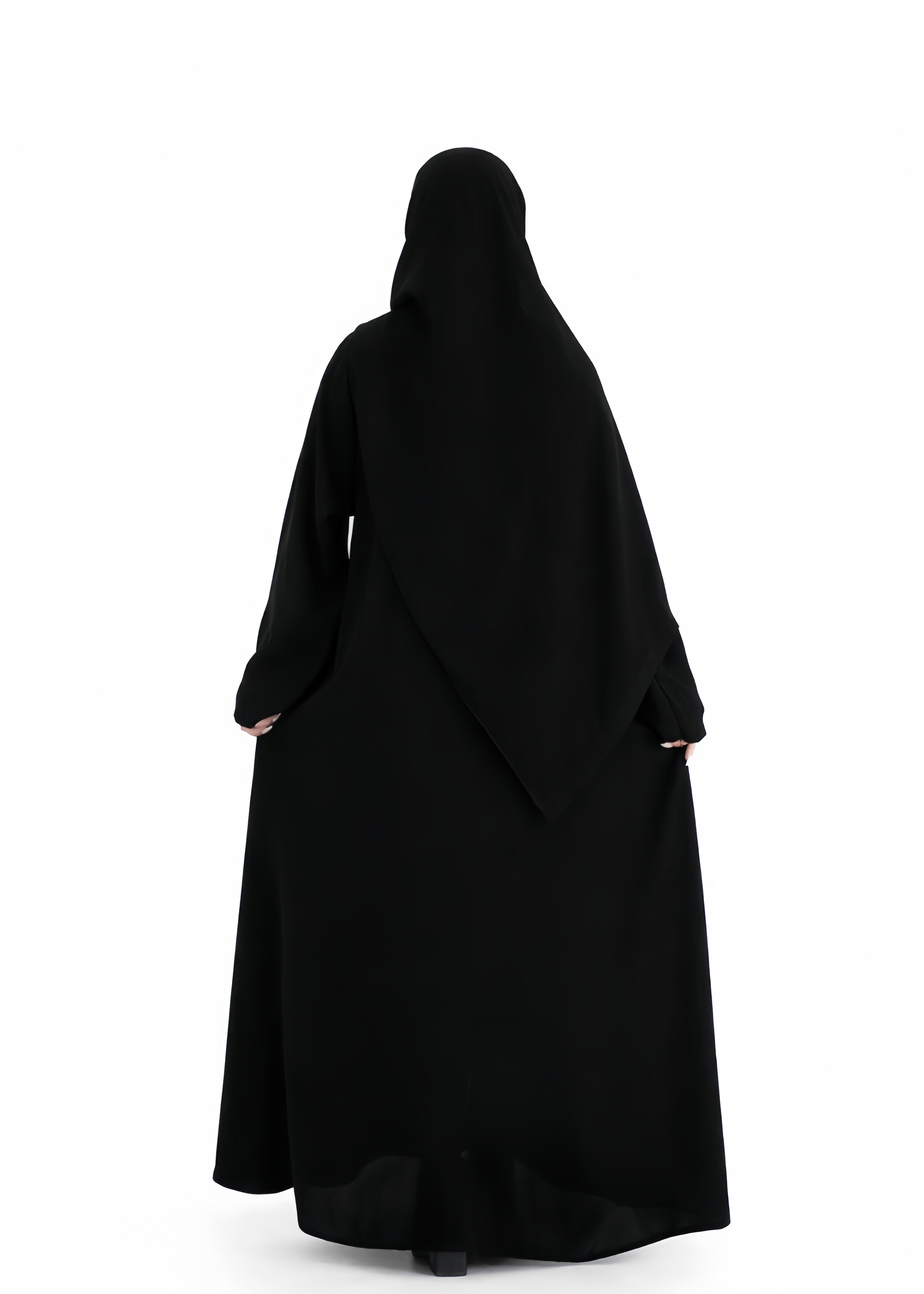 MWO001 - عباية نص كلوش بقفلة سحاب