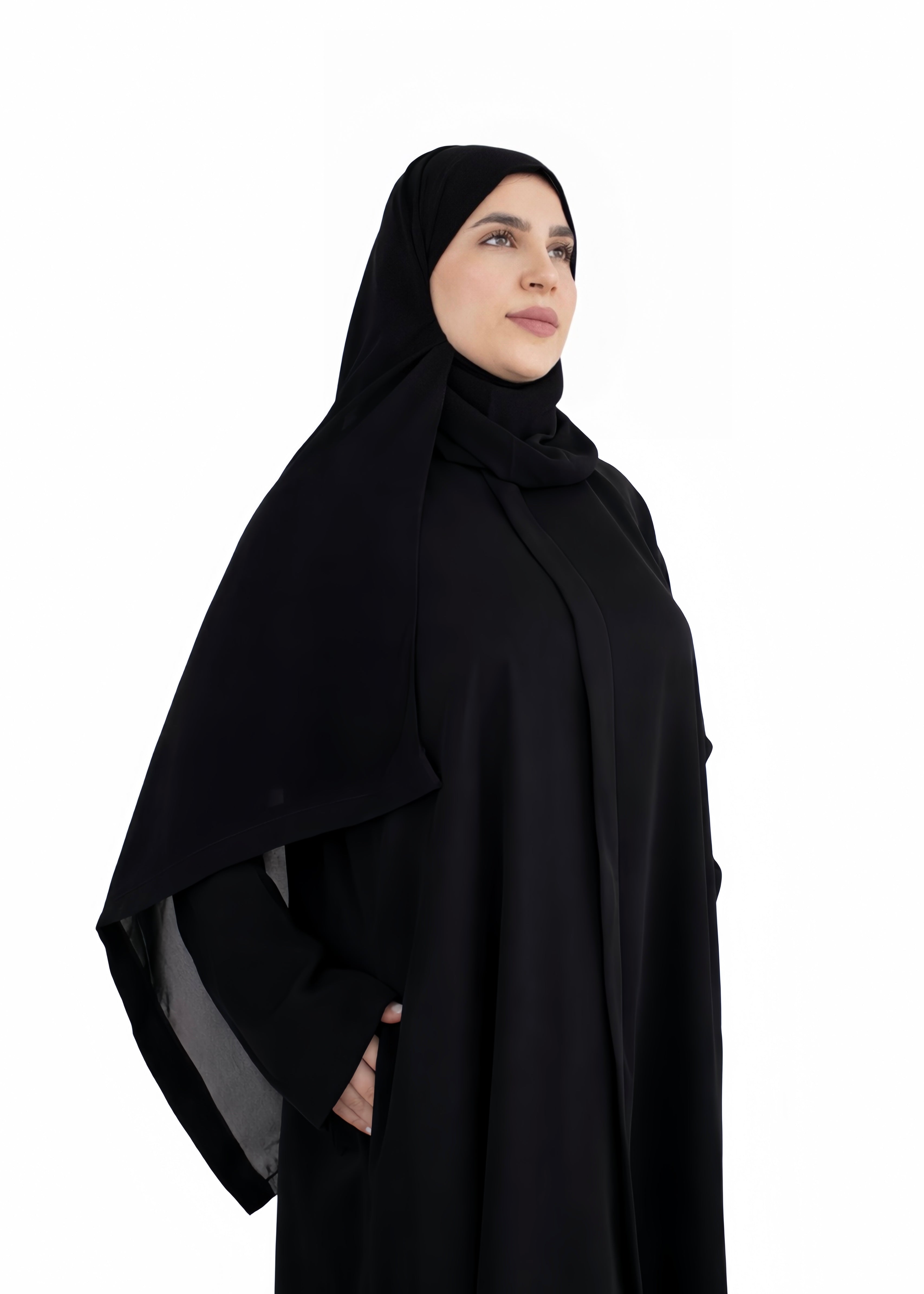 MWO001 - عباية نص كلوش بقفلة سحاب